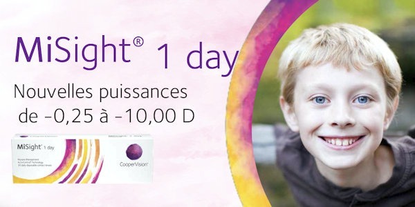Nouvelles puissances disponibles pour MiSight® 1 day