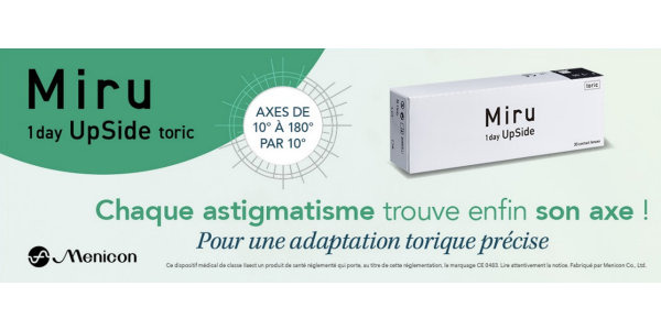 Miru 1day UpSide toric : chaque astigmatisme trouve enfin son axe !